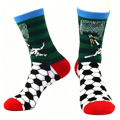 Chaussettes de football rayées en coton (2 paires) - Rouge - UE39-46 (US6-12) - image 1