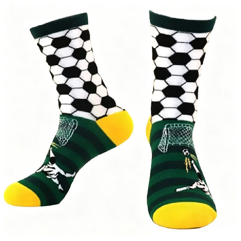 Chaussettes de football rayées en coton (2 paires) - Jaune - UE39-46 (US6-12) - image 2