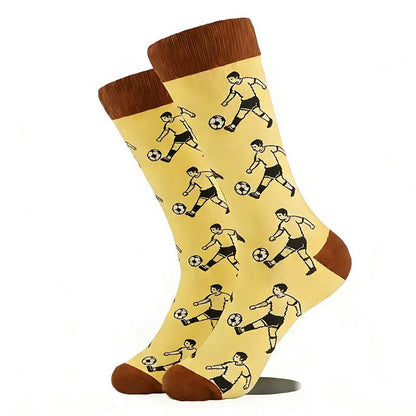 Chaussettes courtes en coton à motif football (5 paires) - Jaune - EU42-46 (US8.5-12) - image 3