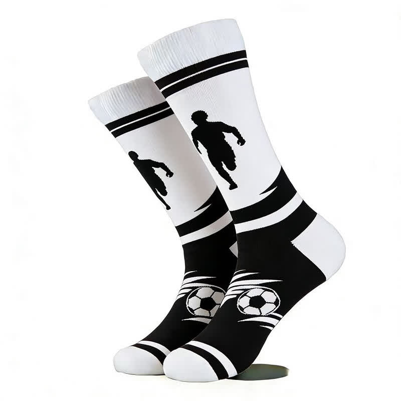 Chaussettes courtes en coton à motif football (5 paires) - Noir - EU42-46 (US8.5-12) - image 2