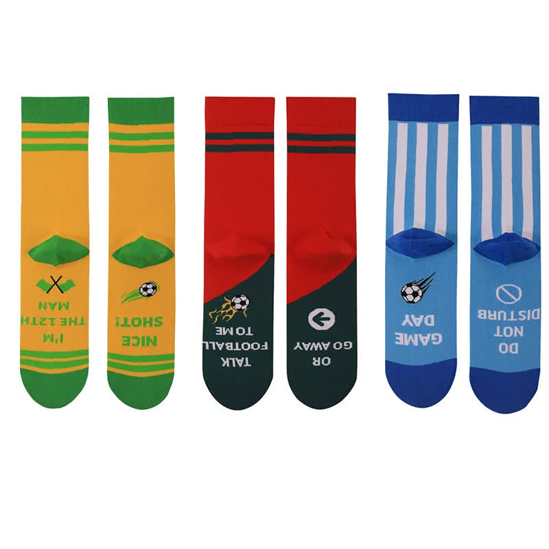 Chaussettes de football rayées colorées (3 paires) - Multicolore - EU40-46(US7-12) - image 2