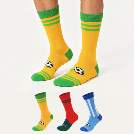 Chaussettes de football rayées colorées (3 paires) - image 0