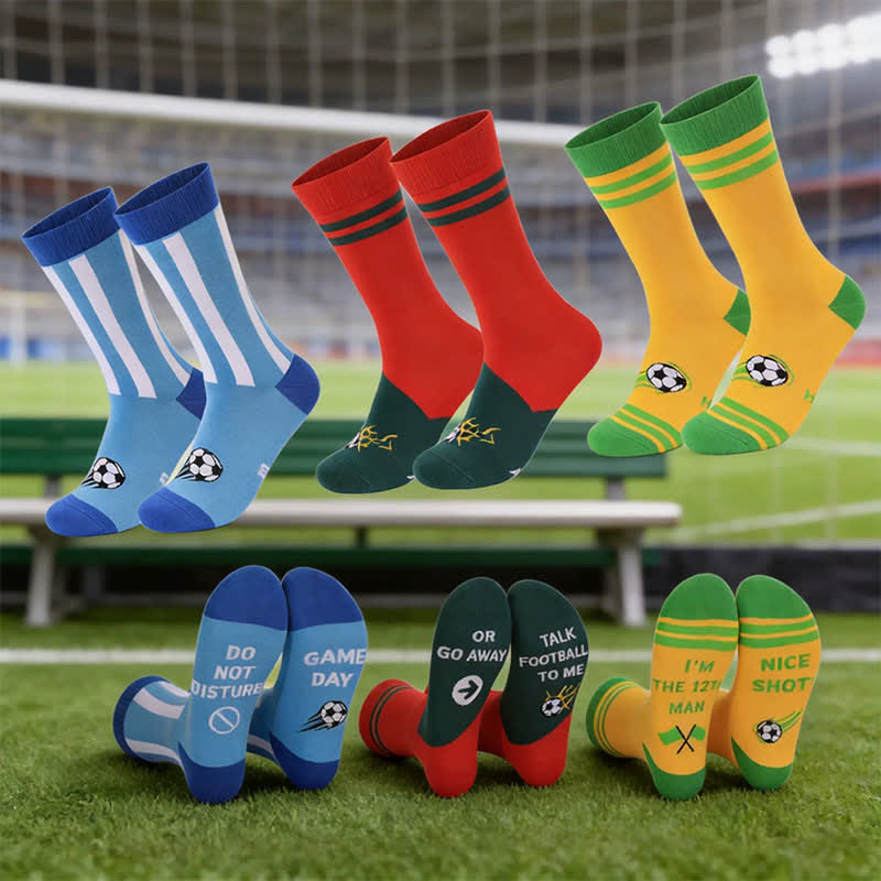 Chaussettes de football rayées colorées (3 paires) - image 1