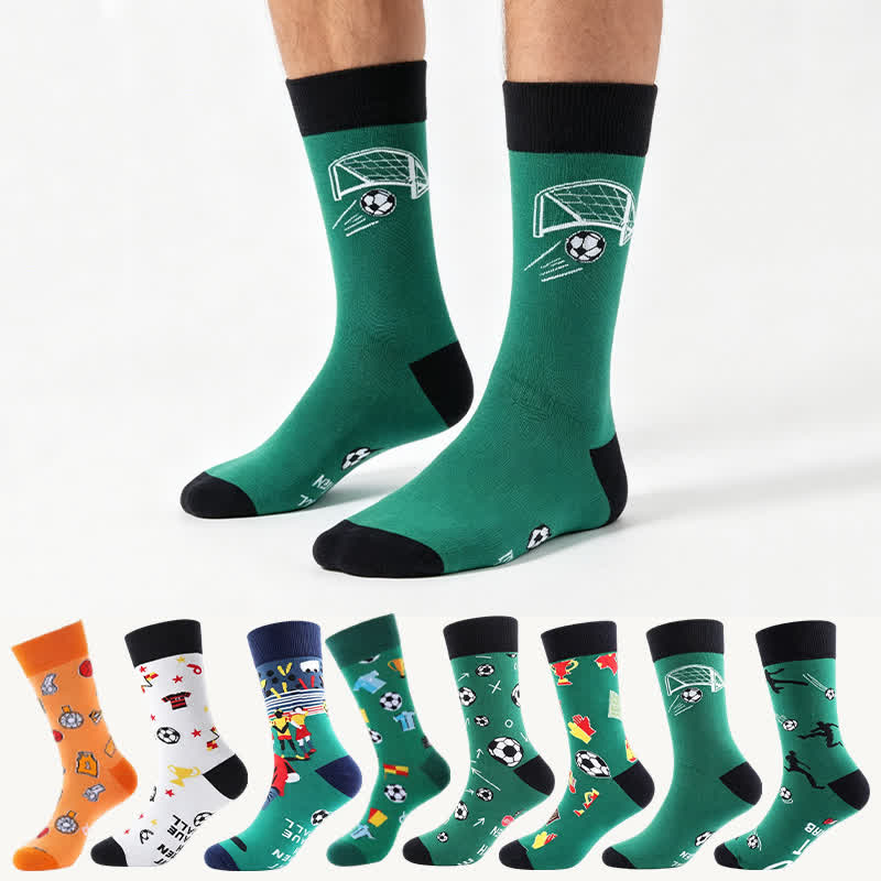 Chaussettes courtes à motif football humoristique (3 paires) - F+G+H - EU39-43(US6-9) - image 0