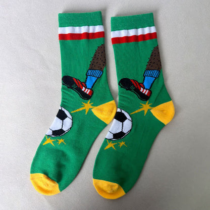 Chaussettes de football rayées (3 paires) - Vert - EU39-43(US6-9) - image 4