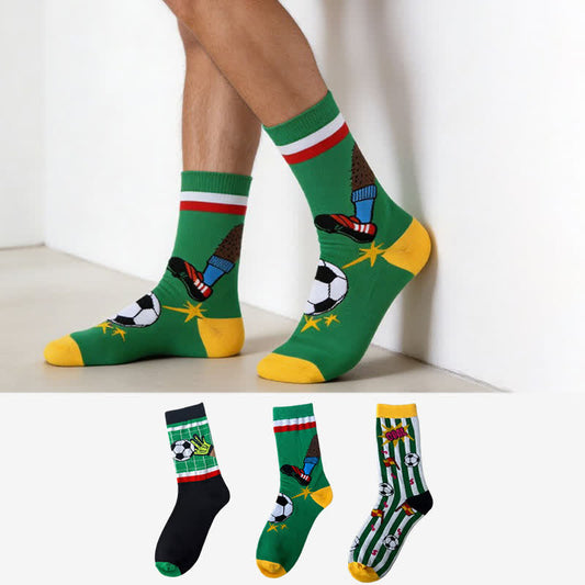 Chaussettes de football rayées (3 paires) - Multicolore - EU39-43(US6-9) - image 0