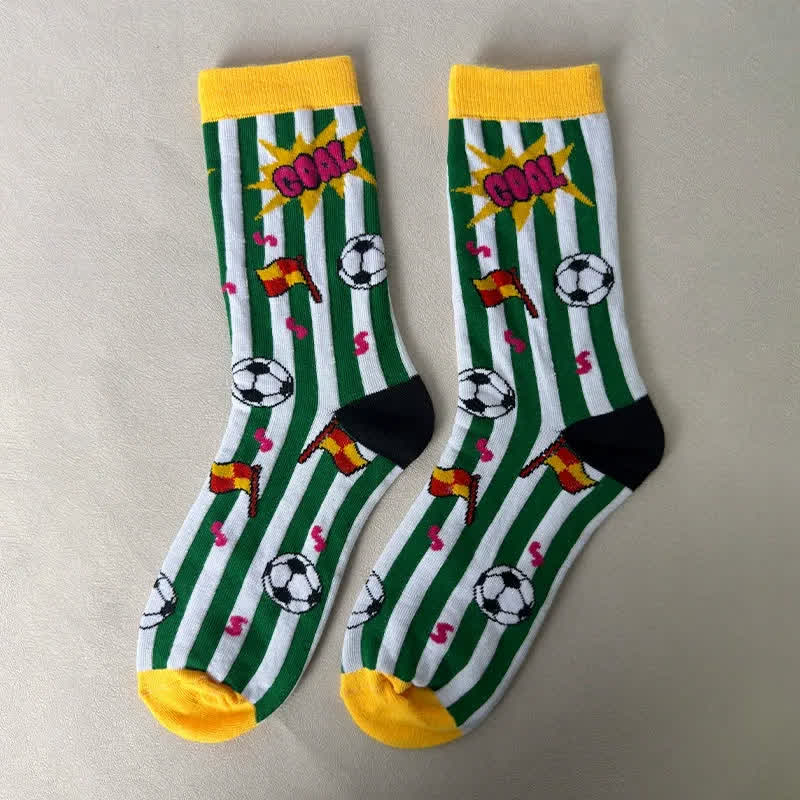 Chaussettes de football rayées (3 paires) - Jaune - EU39-43(US6-9) - image 5