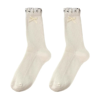 Chaussettes côtelées à volants (4 paires) - Blanc - EU36-40(US3-7) - image 2