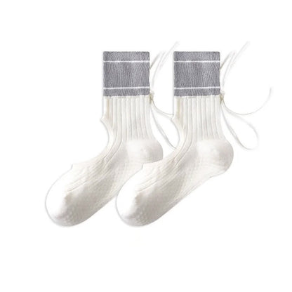 Chaussettes à cou-de-pied ouvert avec adhérence en forme d'arc (2 paires) - Gris - 40(US2-7) - Avec ruban - image 10