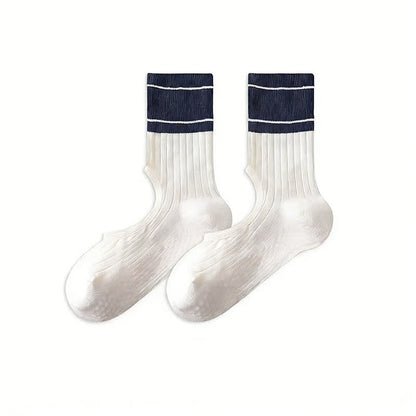Chaussettes à cou-de-pied ouvert avec adhérence en forme d'arc (2 paires) - Bleu - 40(US2-7) - Sans ruban - image 19