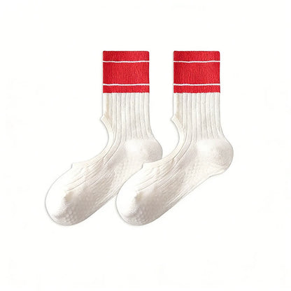 Chaussettes à cou-de-pied ouvert avec adhérence en forme d'arc (2 paires) - Rouge - 40(US2-7) - Sans ruban - image 15