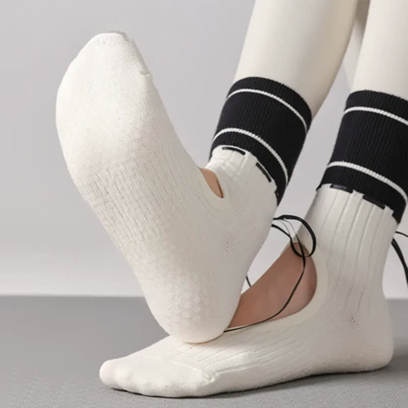 Chaussettes à cou-de-pied ouvert avec adhérence en forme d'arc (2 paires) - image 3