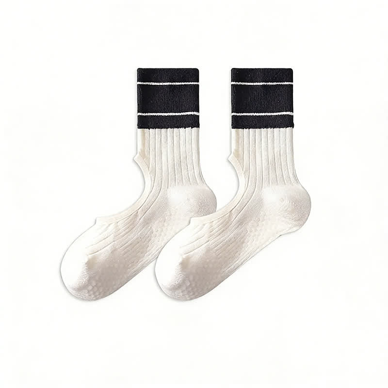 Chaussettes à cou-de-pied ouvert avec adhérence en forme d'arc (2 paires) - Noir - 40(US2-7) - Sans ruban - image 17