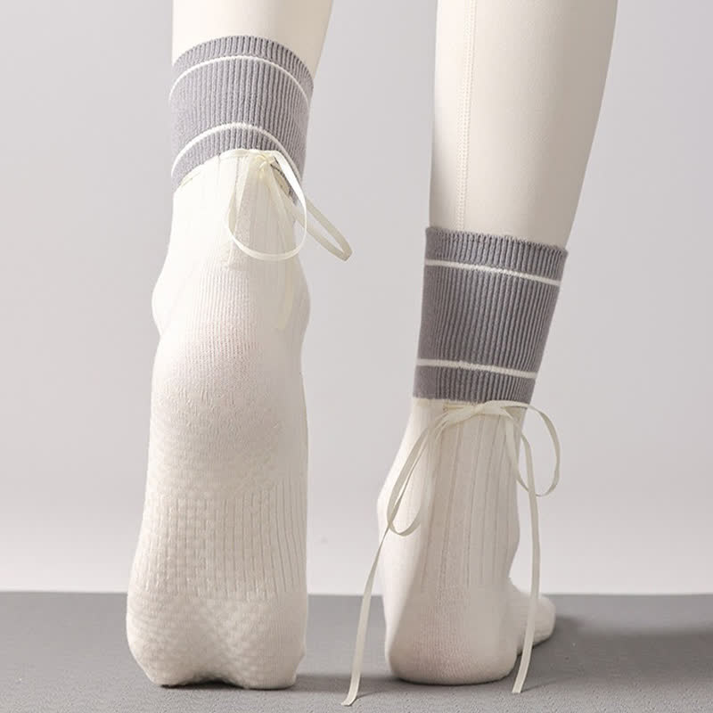 Chaussettes à cou-de-pied ouvert avec adhérence en forme d'arc (2 paires) - image 4