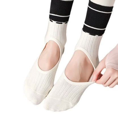 Chaussettes à cou-de-pied ouvert avec adhérence en forme d'arc (2 paires) - image 7