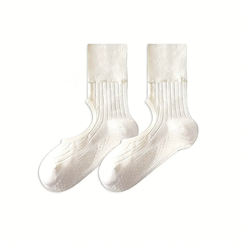 Chaussettes à cou-de-pied ouvert avec adhérence en forme d'arc (2 paires) - Blanc - 40(US2-7) - Sans ruban - image 16