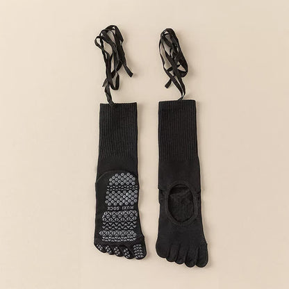 Chaussettes de ballet à orteils antidérapants (2 paires) - Noir - UE35-39 (US2-6) - image 4