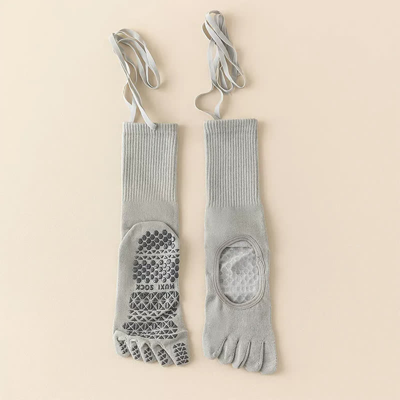 Chaussettes de ballet à orteils antidérapants (2 paires) - Gris - UE35-39 (US2-6) - image 3