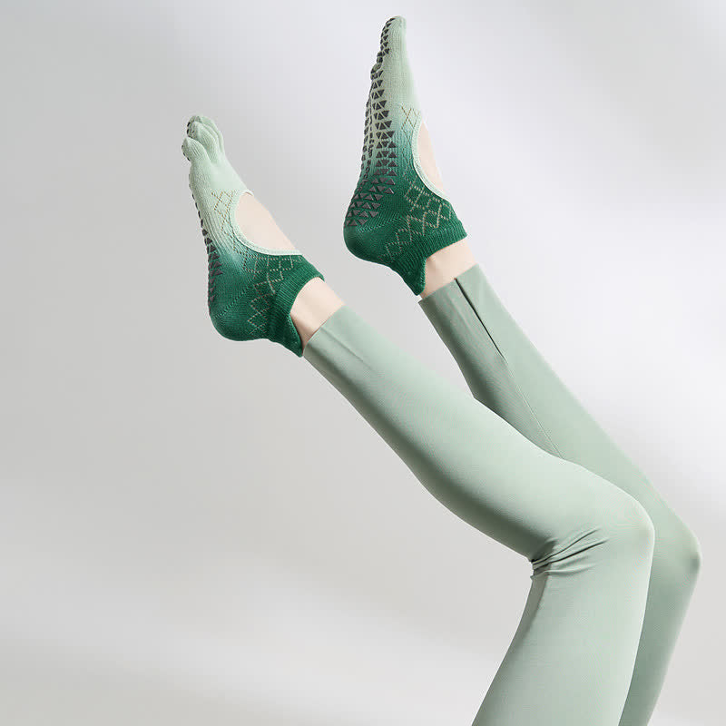 Chaussettes antidérapantes à dégradé de couleurs - Vert - 40(US2-7) - image 8