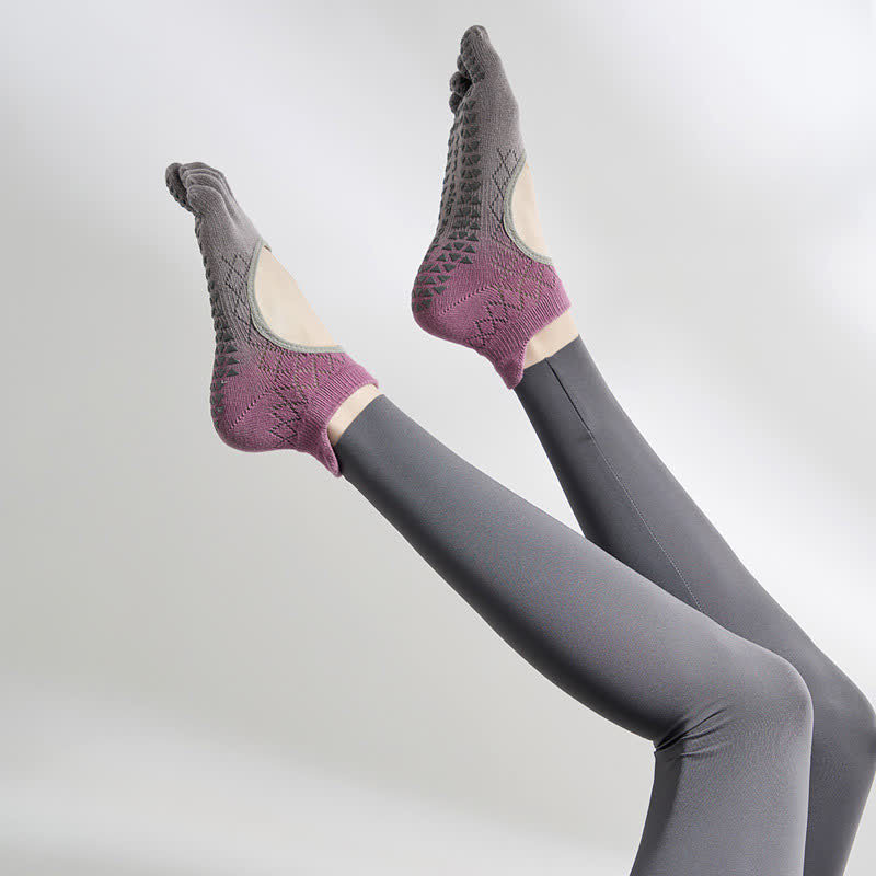 Chaussettes antidérapantes à dégradé de couleurs - Violet - 40(US2-7) - image 4