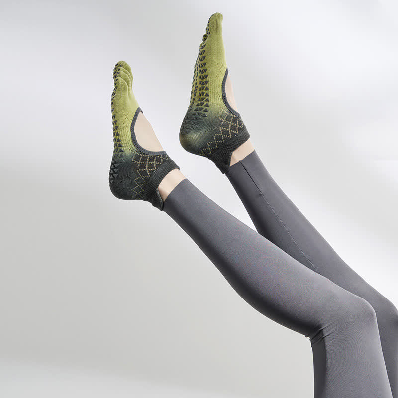Chaussettes antidérapantes à dégradé de couleurs - Vert foncé - 40(US2-7) - image 5