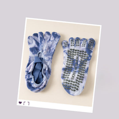 Chaussettes antidérapantes à cinq orteils tie-dye (2 paires) - Violet - EU36-42(US3-8.5) - image 10