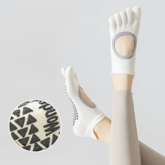 Chaussettes de yoga antidérapantes à cinq orteils (2 paires) - image 0