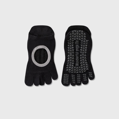 Chaussettes de yoga antidérapantes à cinq orteils (2 paires) - Noir - 40(US2-7) - image 5