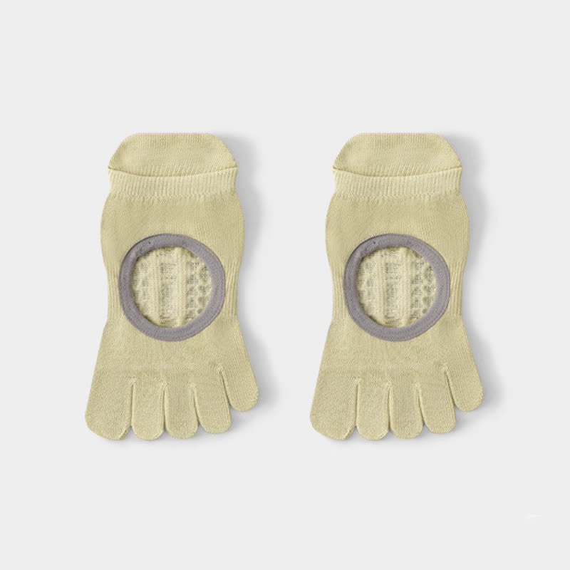 Chaussettes de yoga antidérapantes à cinq orteils (2 paires) - Vert - 40(US2-7) - image 9