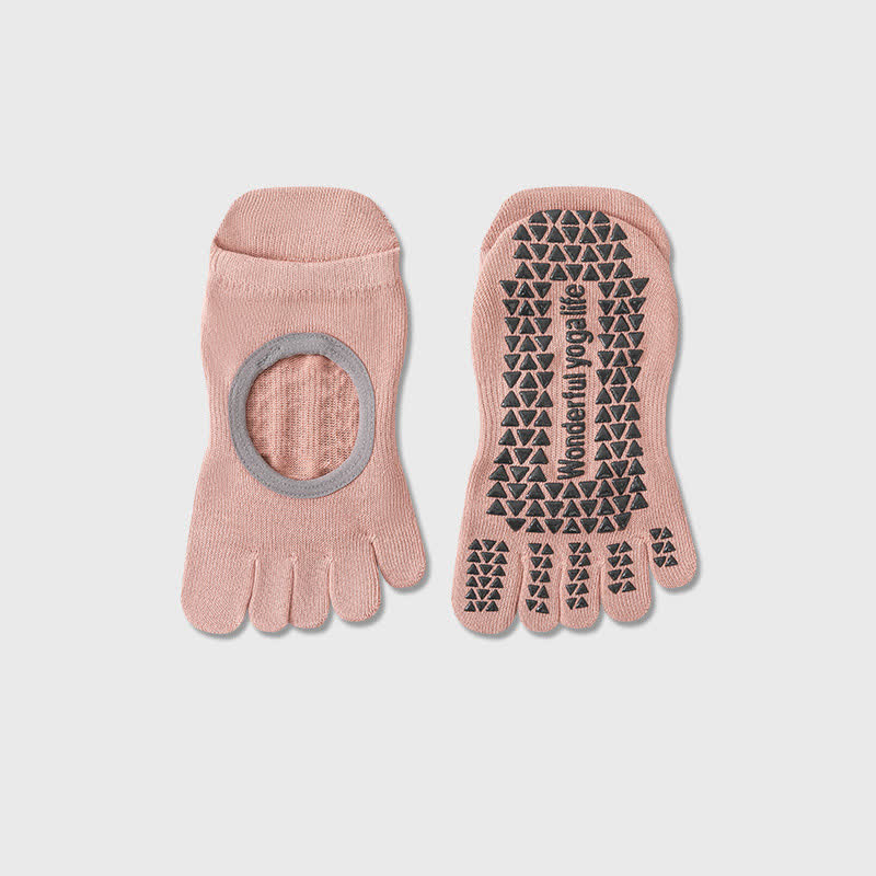 Chaussettes de yoga antidérapantes à cinq orteils (2 paires) - Rose - 40(US2-7) - image 7