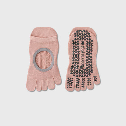 Chaussettes de yoga antidérapantes à cinq orteils (2 paires) - Rose - 40(US2-7) - image 7