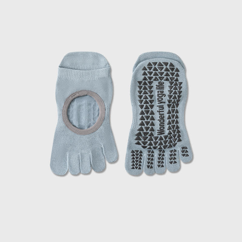 Chaussettes de yoga antidérapantes à cinq orteils (2 paires) - Bleu - 40(US2-7) - image 8