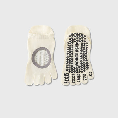 Chaussettes de yoga antidérapantes à cinq orteils (2 paires) - Beige - 40(US2-7) - image 6