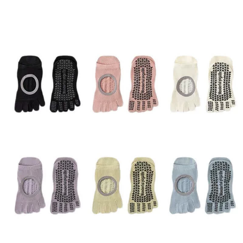 Chaussettes de yoga antidérapantes à cinq orteils (2 paires) - image 4