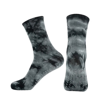 Chaussettes de yoga antidérapantes tie-dye (2 paires) - Noir - 42(US5-8) - image 6