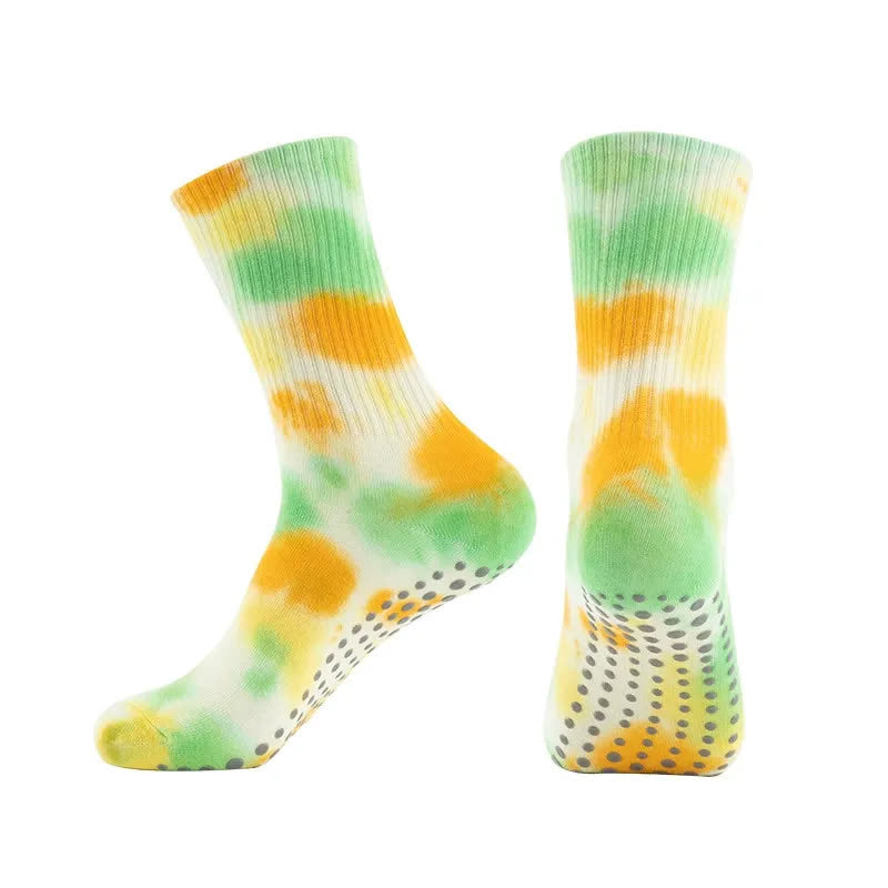 Chaussettes de yoga antidérapantes tie-dye (2 paires) - Vert - 42(US5-8) - image 8