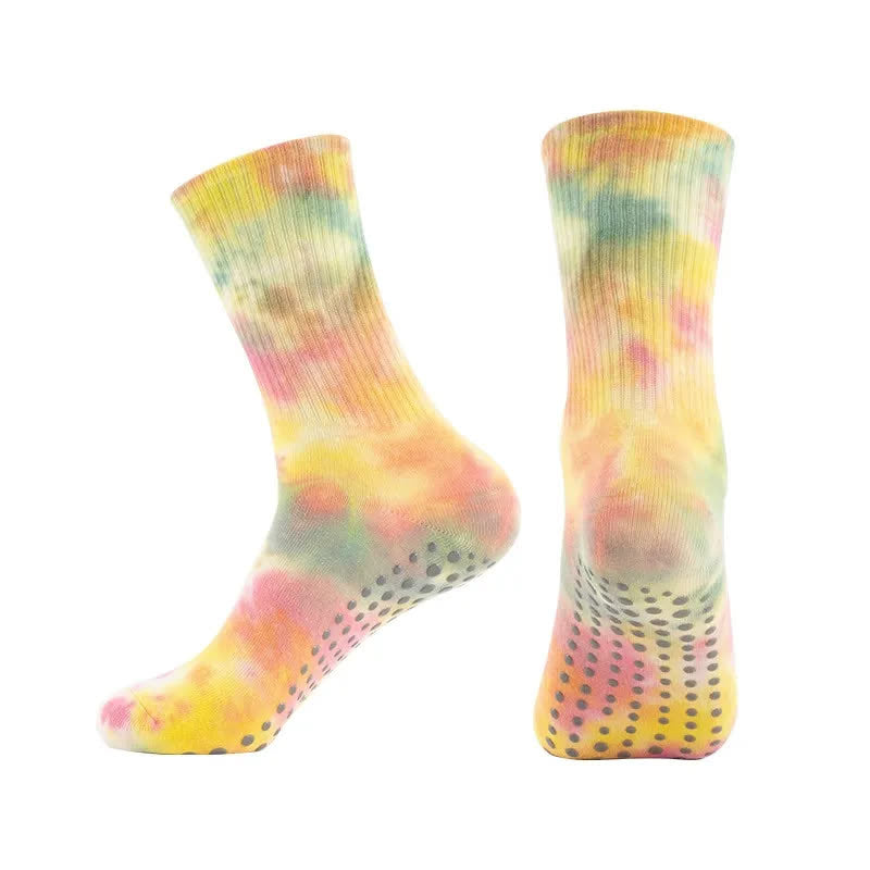 Chaussettes de yoga antidérapantes tie-dye (2 paires) - Rose - 42(US5-8) - image 7