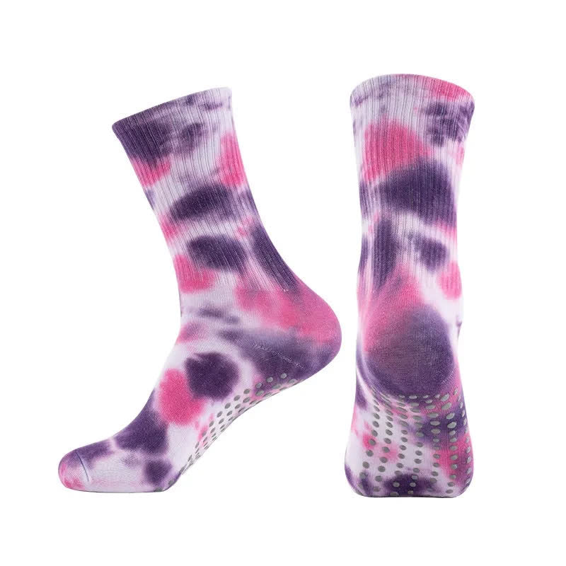 Chaussettes de yoga antidérapantes tie-dye (2 paires) - Violet - 42(US5-8) - image 10