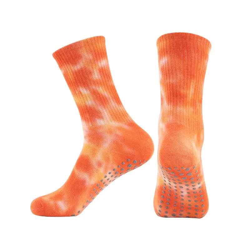 Chaussettes de yoga antidérapantes tie-dye (2 paires) - Orange - 42(US5-8) - image 9