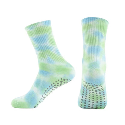 Chaussettes de yoga antidérapantes tie-dye (2 paires) - Lac Bleu - 42(US5-8) - image 5