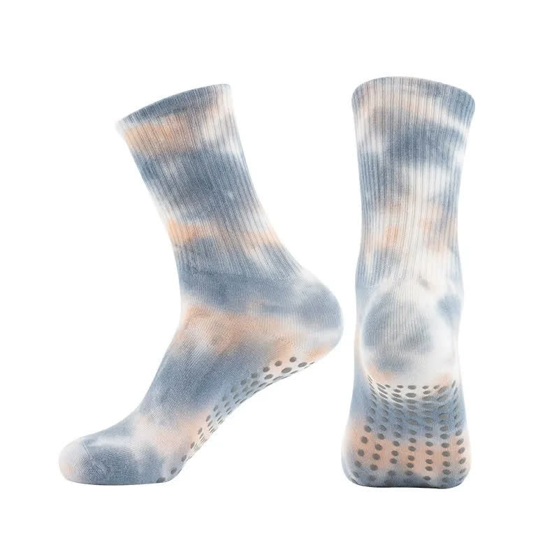 Chaussettes de yoga antidérapantes tie-dye (2 paires) - Gris - 42(US5-8) - image 11