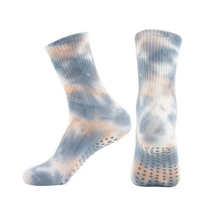 Chaussettes de yoga antidérapantes tie-dye (2 paires) - Gris - 42(US5-8) - image 11