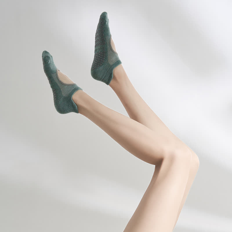 Chaussettes antidérapantes Pilates (2 paires) - Vert foncé - EU35-41 (US2-7,5) - image 8