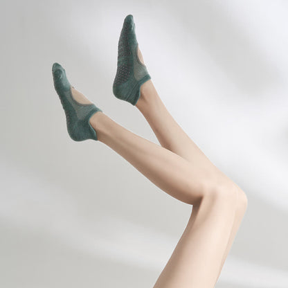 Chaussettes antidérapantes Pilates (2 paires) - Vert foncé - EU35-41 (US2-7,5) - image 8