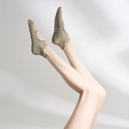 Chaussettes antidérapantes Pilates (2 paires) - Kaki - EU35-41 (US2-7,5) - image 9