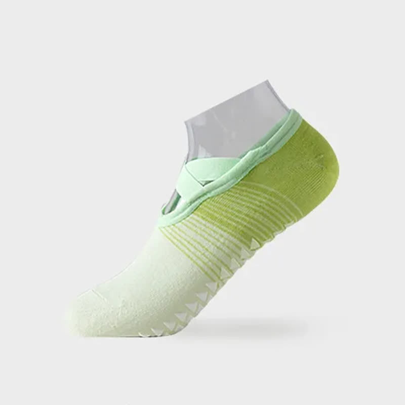 Chaussettes de yoga antidérapantes à brides croisées (6 paires) - Vert - 42(US2-8,5) - image 10