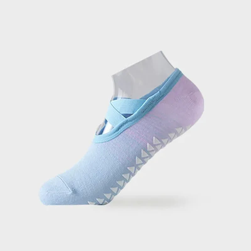Chaussettes de yoga antidérapantes à brides croisées (6 paires) - Violet - 42(US2-8,5) - image 5