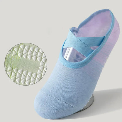 Chaussettes de yoga antidérapantes à brides croisées (6 paires) - image 2