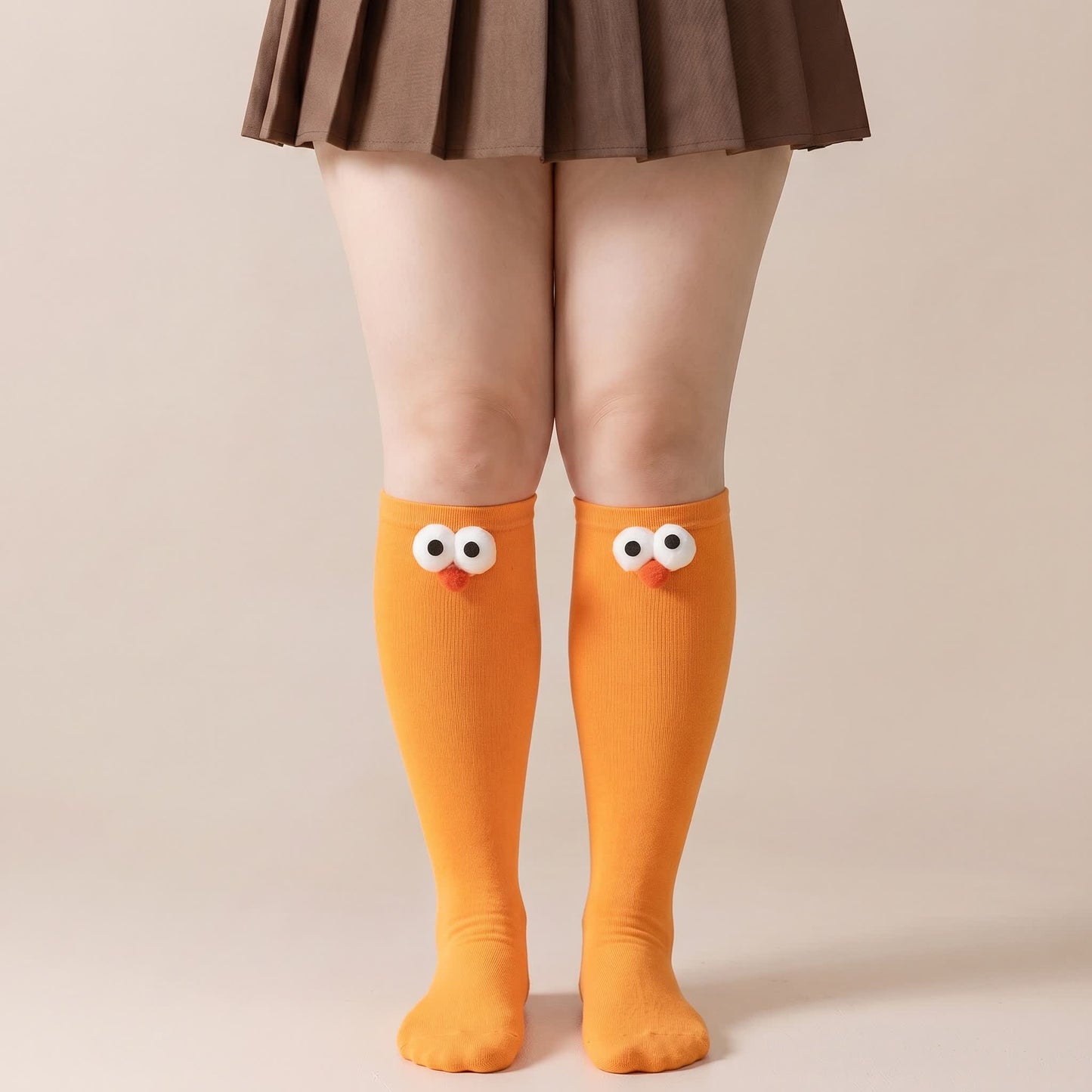 Chaussettes hautes à motifs animaux mignons (4 paires) - Orange - 40(US2-7) - image 2