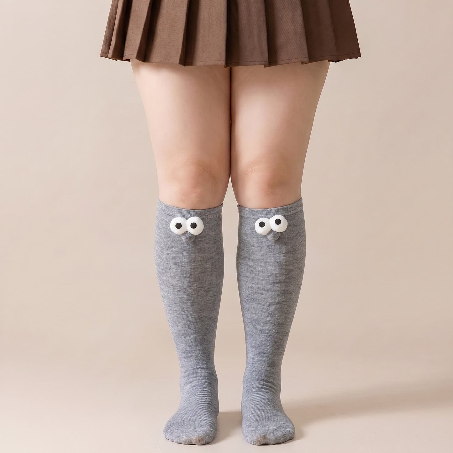 Chaussettes hautes à motifs animaux mignons (4 paires) - Gris clair - 40(US2-7) - image 4